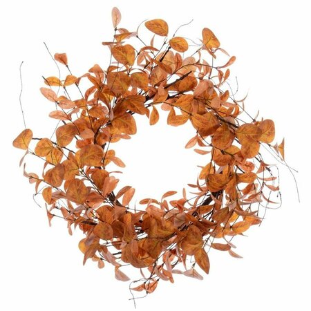 VICKERMAN 22 in. Orange Leaf Wreath, 12PK FT227722